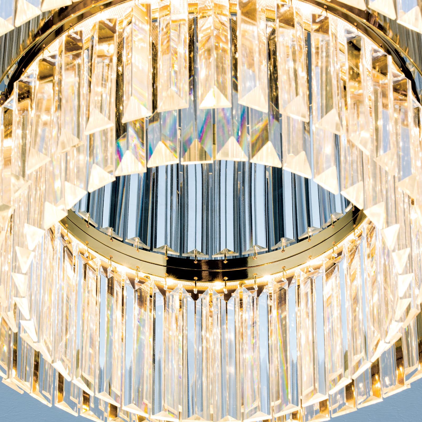 vergoldet ø PRISM 24k LED Deckenleuchte dimmbar 55cm Kristall