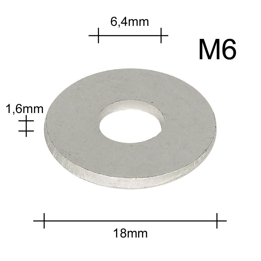 6,4mm Unterlegscheiben DIN 9021 Edelstahl A2 großer Außendurchmesser, 0,82 €
